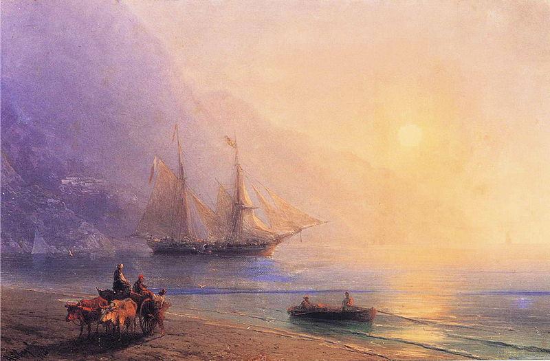 Ivan Aivazovsky Loading Provisions off the Crimean Coast oil painting picture